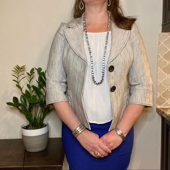 Classiques Entier Tailored Gray Blazer Sz S - Picture 9 of 10